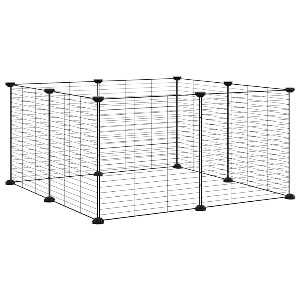 vidaXL 8-Panel Pet Cage Black 70x70x35 cm Steel