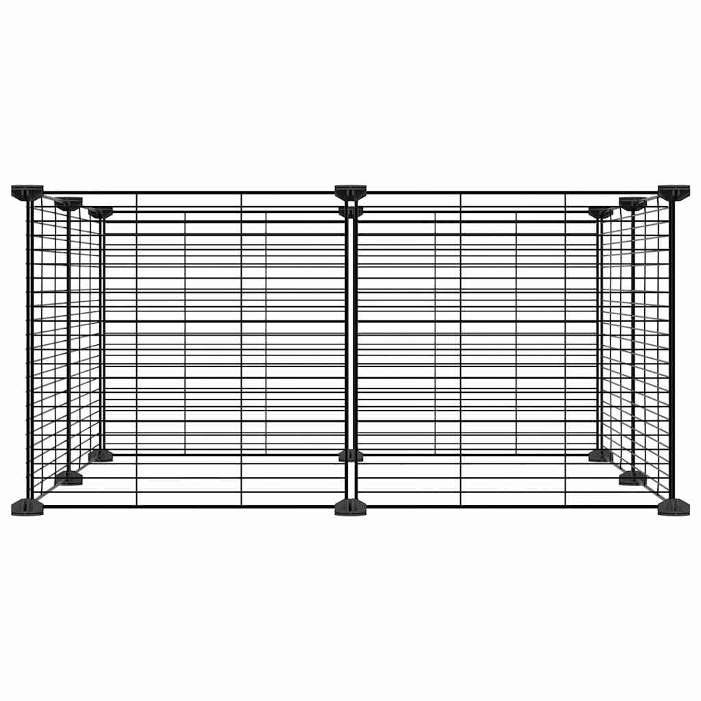 vidaXL 8-Panel Pet Cage Black 35x35 cm Steel