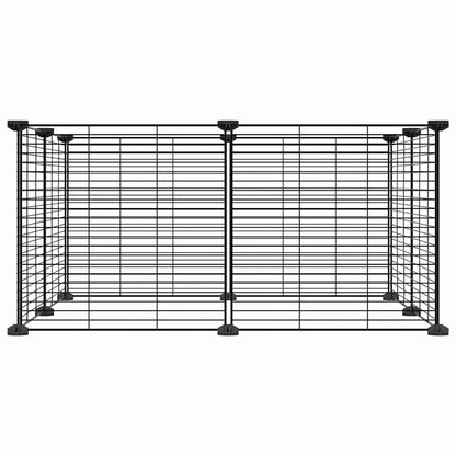 vidaXL 8-Panel Pet Cage Black 35x35 cm Steel