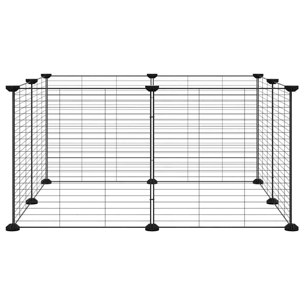 vidaXL 8-Panel Pet Cage Black 70x70x35 cm Steel