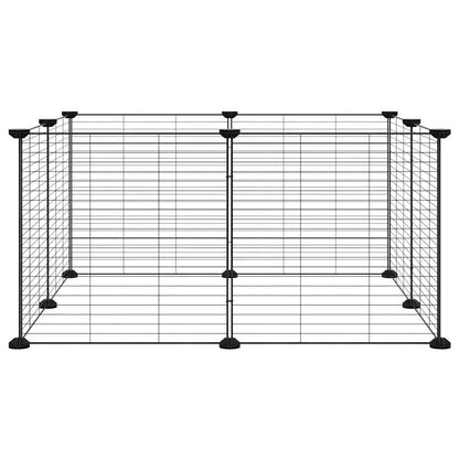 vidaXL 8-Panel Pet Cage Black 70x70x35 cm Steel