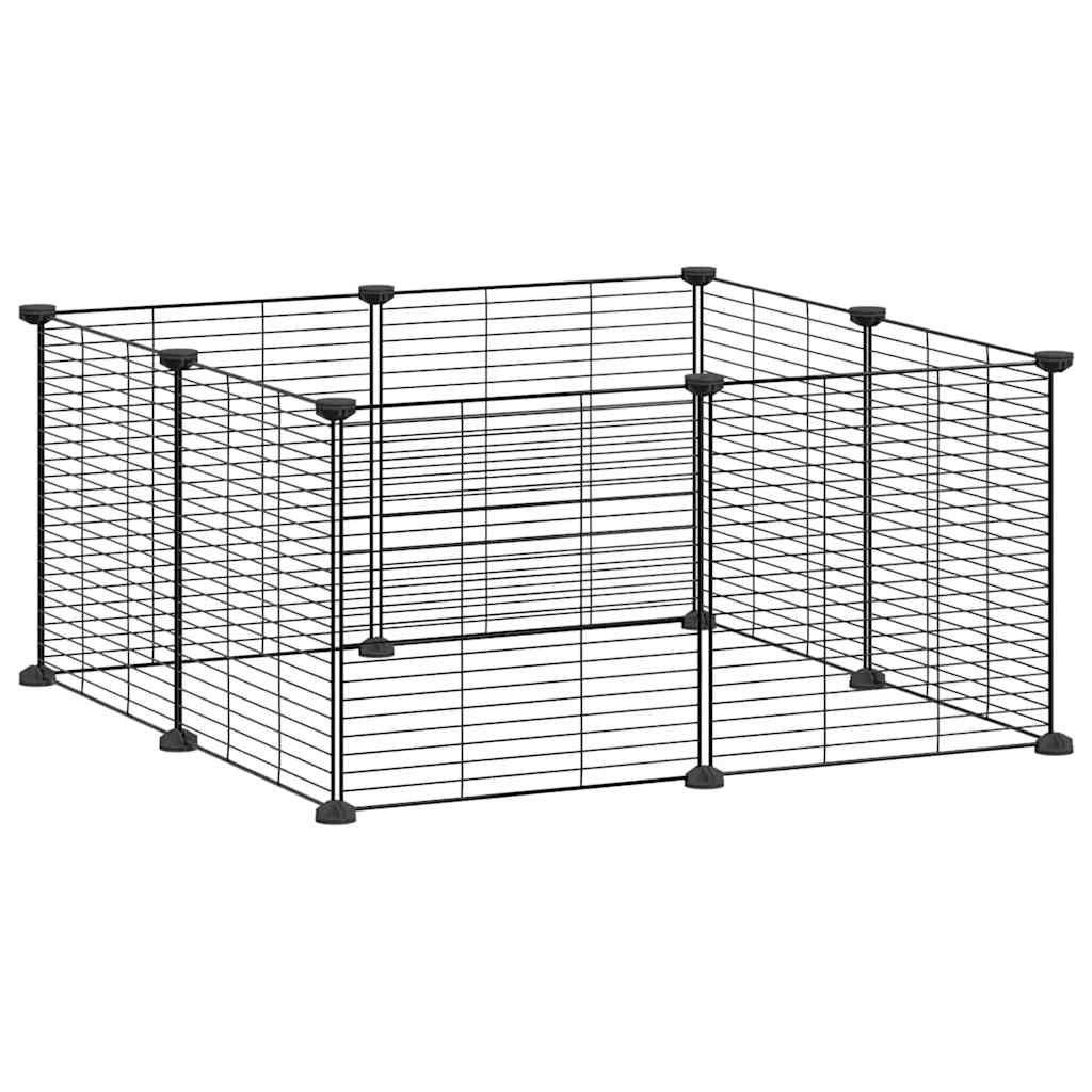 vidaXL 8-Panel Pet Cage Black 35x35 cm Steel