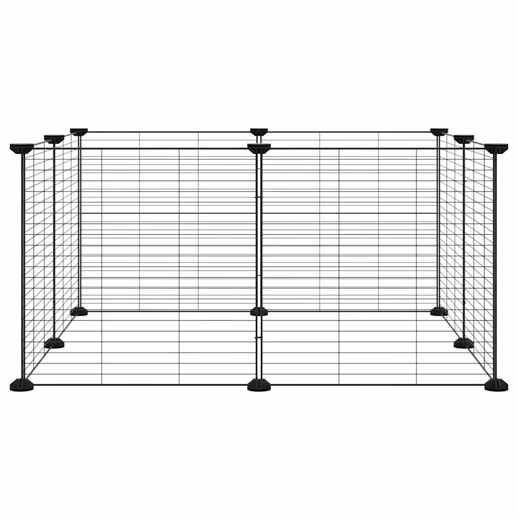 vidaXL 8-Panel Pet Cage Black 70x70x35 cm Steel