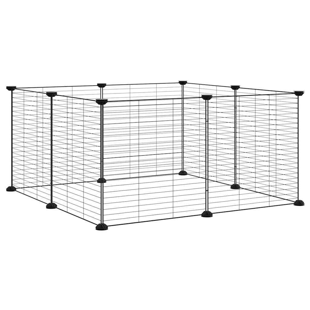 vidaXL 8-Panel Pet Cage Black 70x70x35 cm Steel