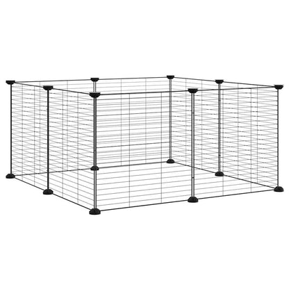 vidaXL 8-Panel Pet Cage Black 70x70x35 cm Steel