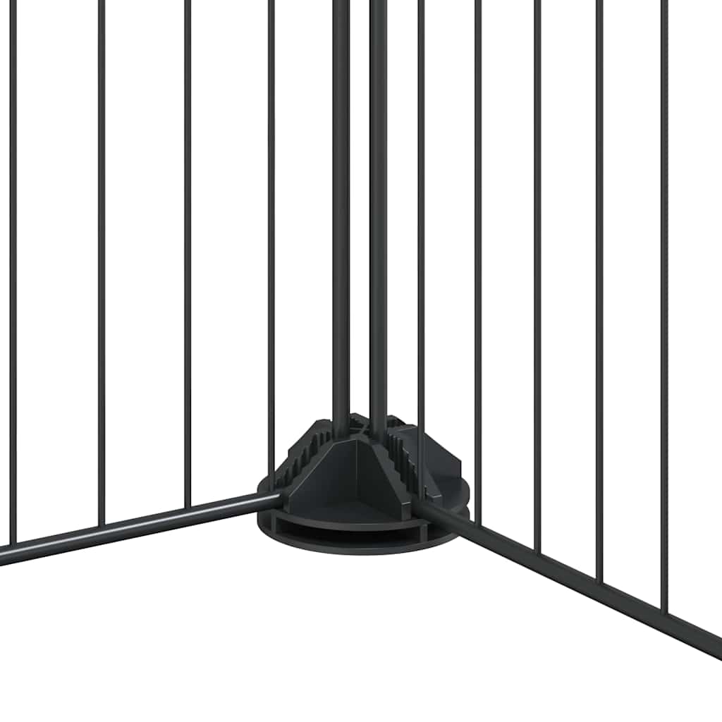 vidaXL 8-Panel Pet Cage with Door Black 70x70x35 cm Steel