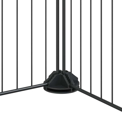 vidaXL 8-Panel Pet Cage with Door Black 70x70x35 cm Steel