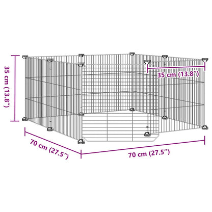 vidaXL 8-Panel Pet Cage with Door Black 70x70x35 cm Steel