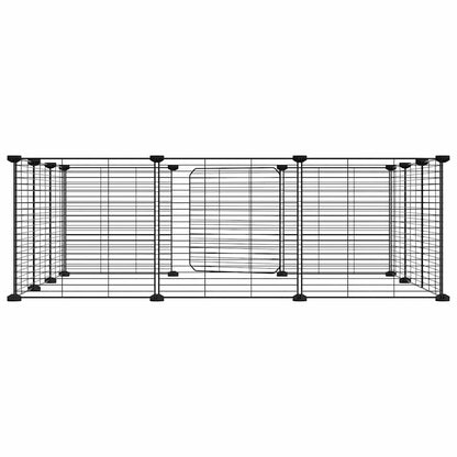 vidaXL 12-Panel Pet Cage with Door Black 35x35 cm Steel
