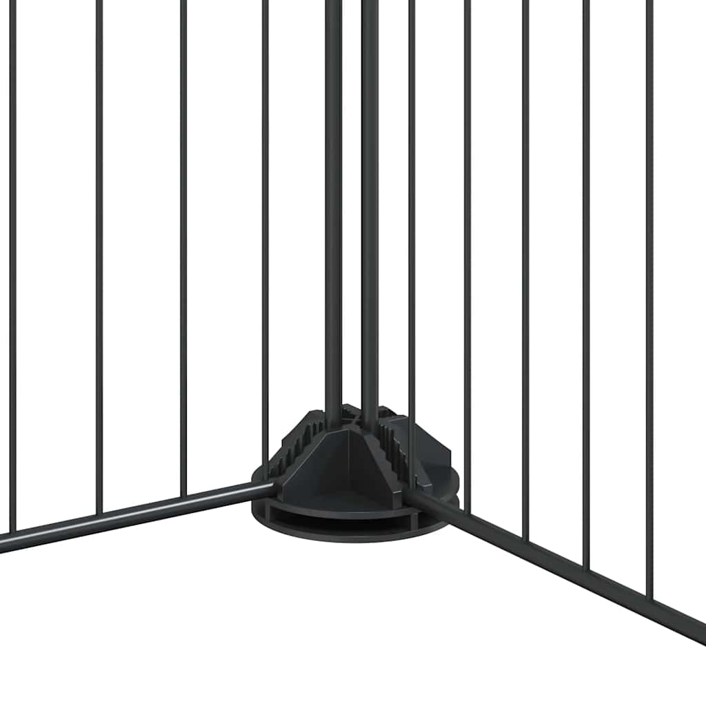 vidaXL 12-Panel Pet Cage with Door Black 105x105x35 cm Steel