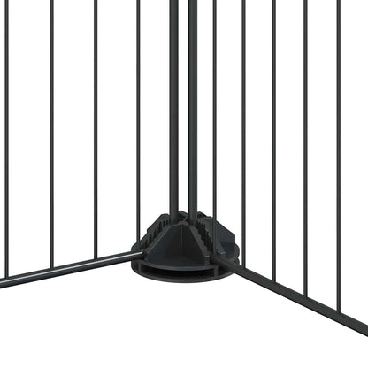 vidaXL 12-Panel Pet Cage with Door Black 105x105x35 cm Steel