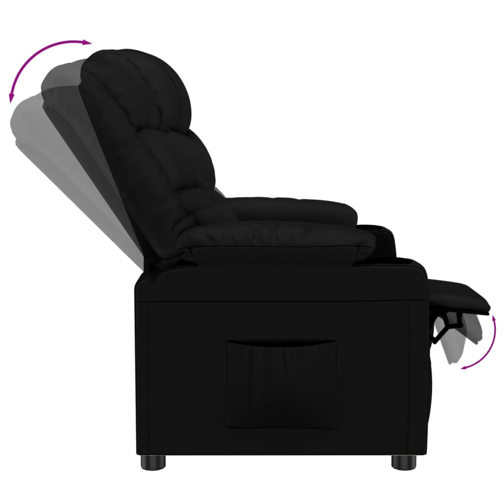 vidaXL Recliner Chair Black Faux Leather