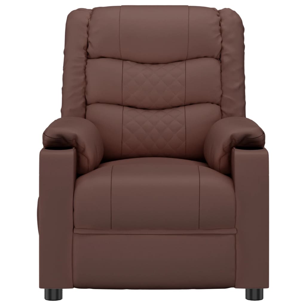vidaXL Recliner Chair Brown Faux Leather
