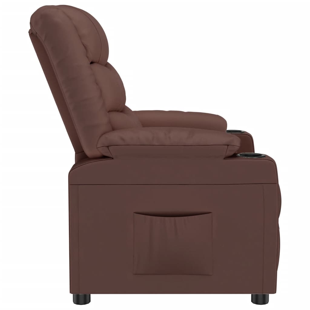vidaXL Recliner Chair Brown Faux Leather