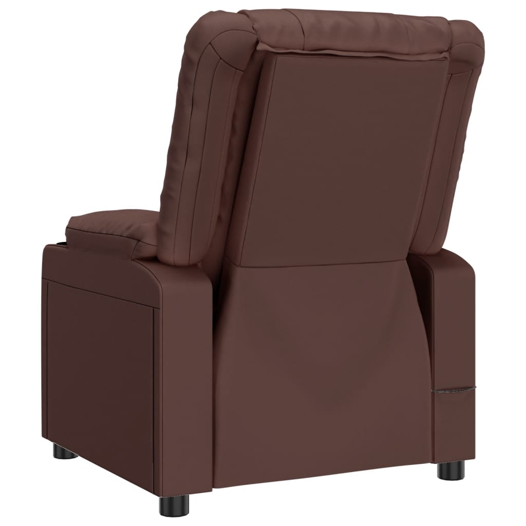 vidaXL Recliner Chair Brown Faux Leather
