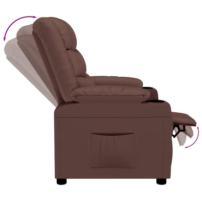 vidaXL Recliner Chair Brown Faux Leather