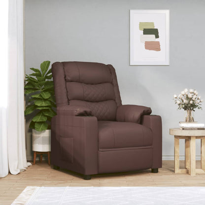 vidaXL Recliner Chair Brown Faux Leather