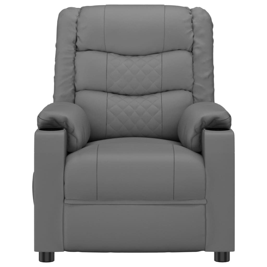 vidaXL Recliner Chair Grey Faux Leather