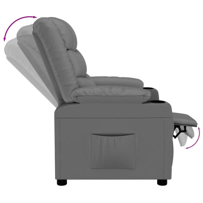 vidaXL Recliner Chair Grey Faux Leather