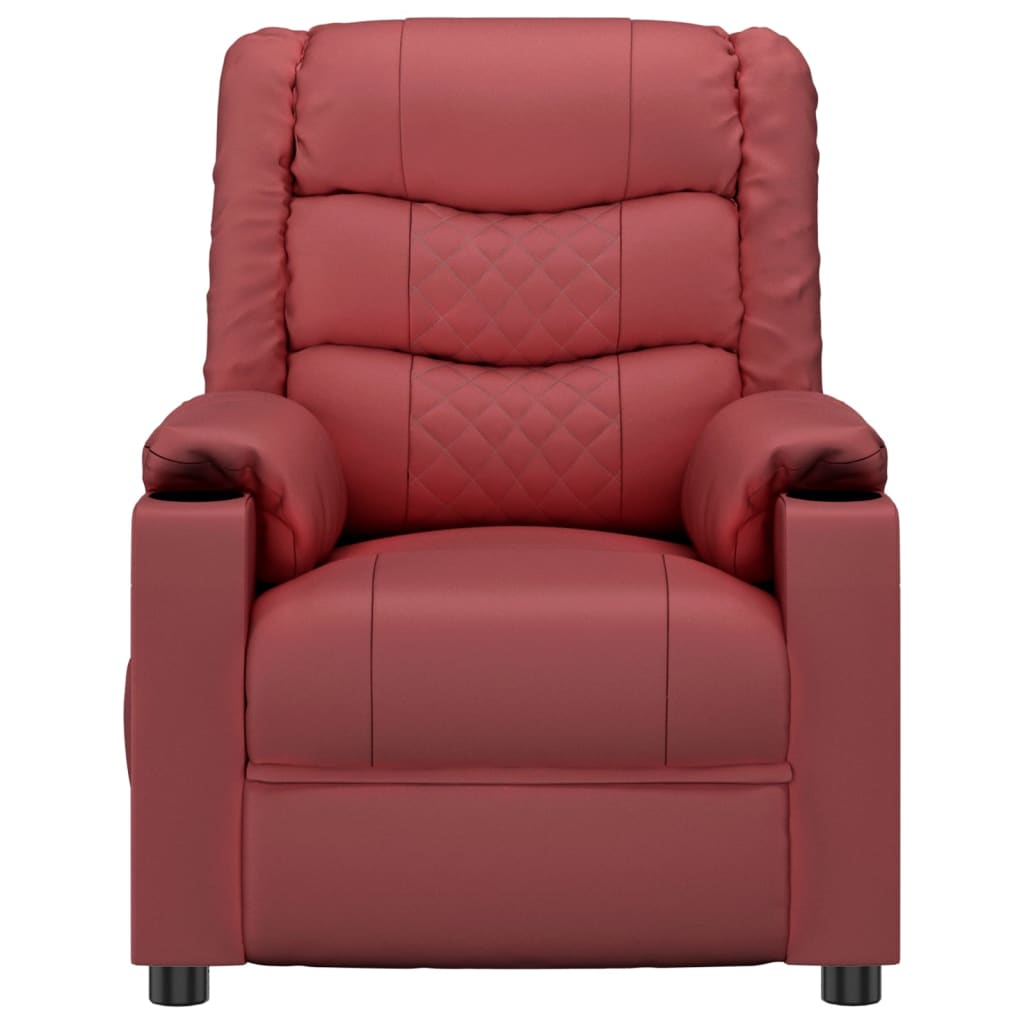 vidaXL Recliner Chair Wine Red Faux Leather