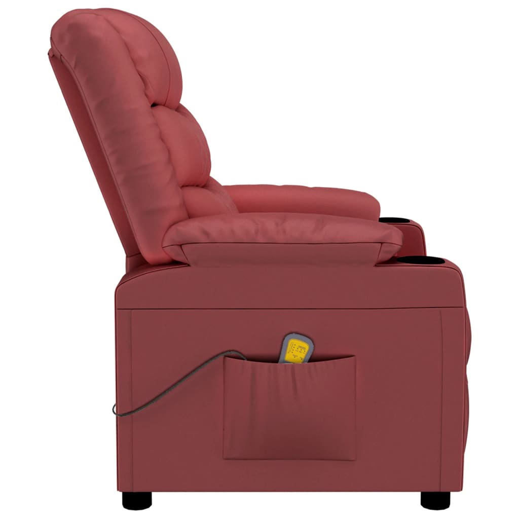 vidaXL Recliner Chair Wine Red Faux Leather