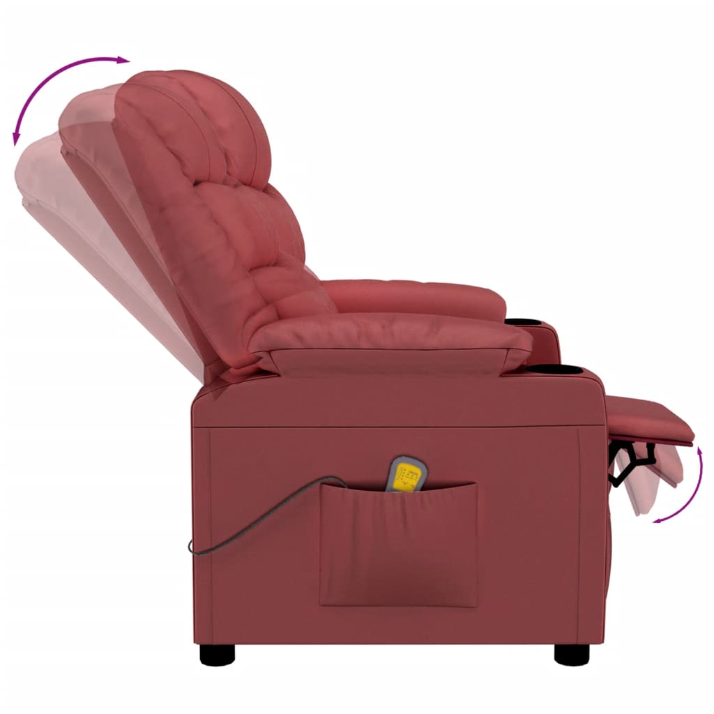 vidaXL Recliner Chair Wine Red Faux Leather