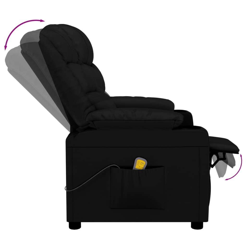 vidaXL Massage Chair Black Faux Leather