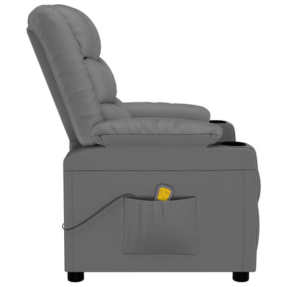 vidaXL Massage Chair Grey Faux Leather