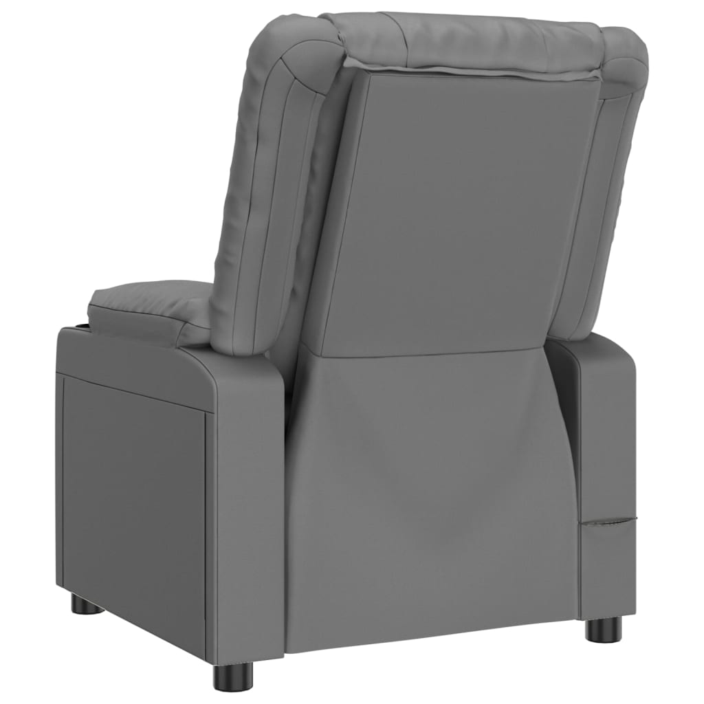 vidaXL Massage Chair Grey Faux Leather