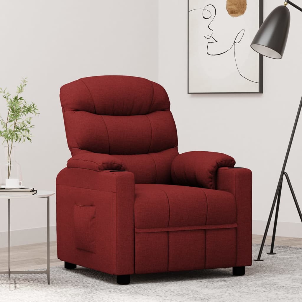 vidaXL Recliner Chair Wine Red Fabric