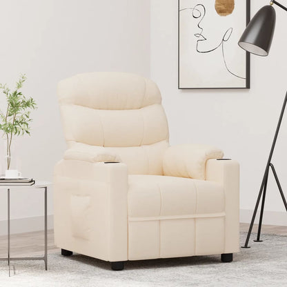 vidaXL Recliner Chair Cream Fabric