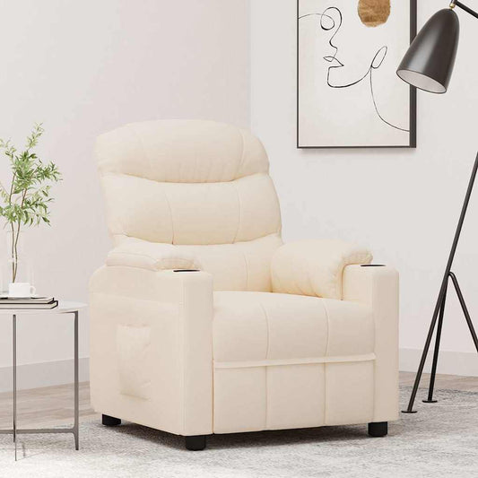 vidaXL Recliner Chair Cream Fabric