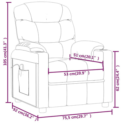 vidaXL Massage Chair Dark Grey Fabric
