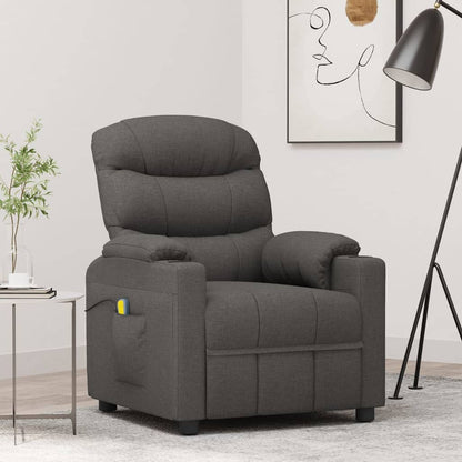 vidaXL Massage Chair Dark Grey Fabric