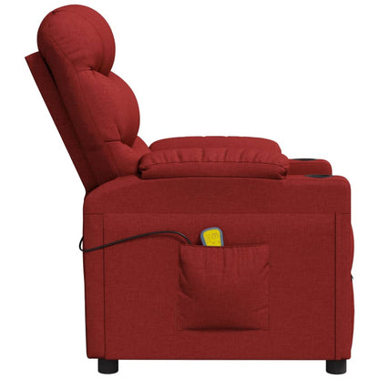 vidaXL Massage Chair Wine Red Fabric