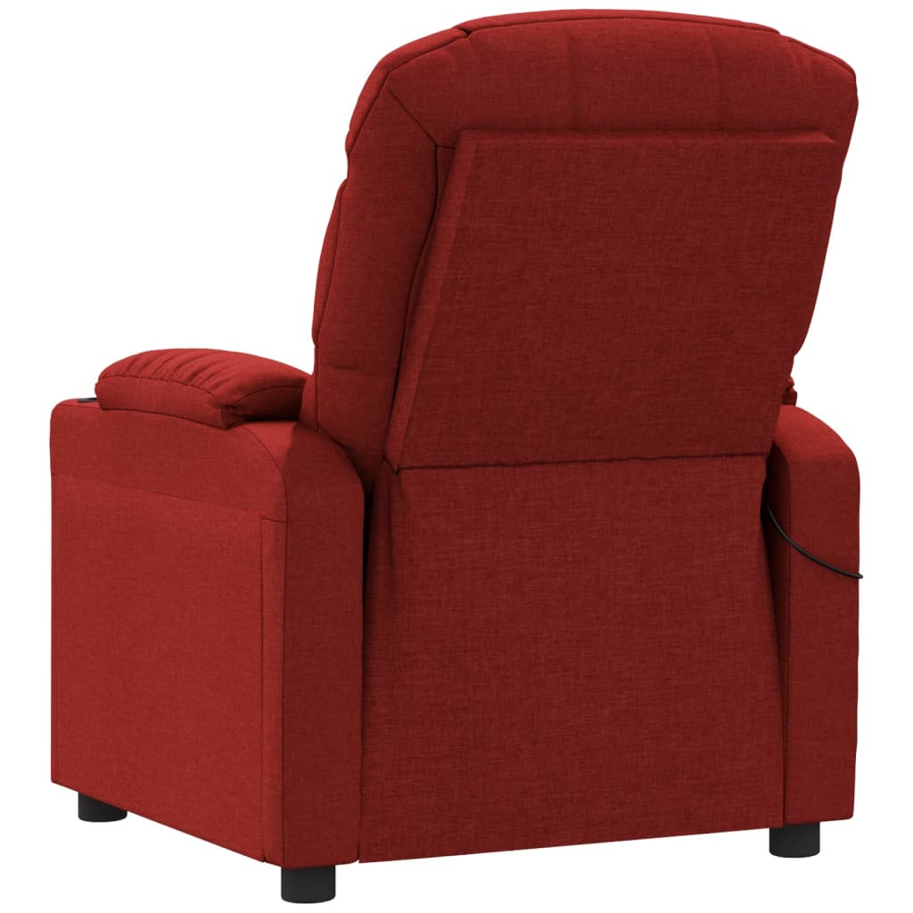 vidaXL Massage Chair Wine Red Fabric