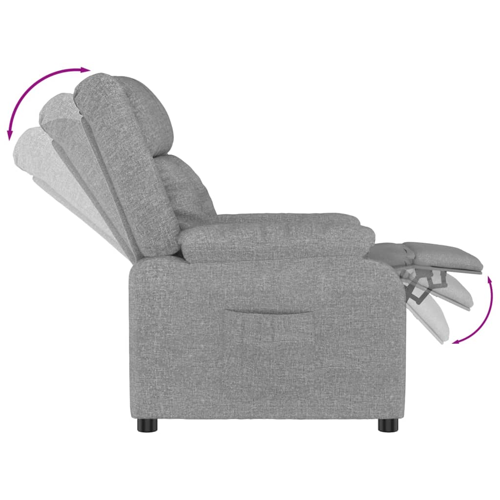 vidaXL Recliner Chair Light Grey Fabric