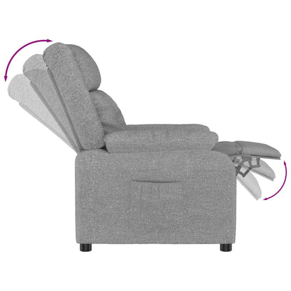 vidaXL Recliner Chair Light Grey Fabric