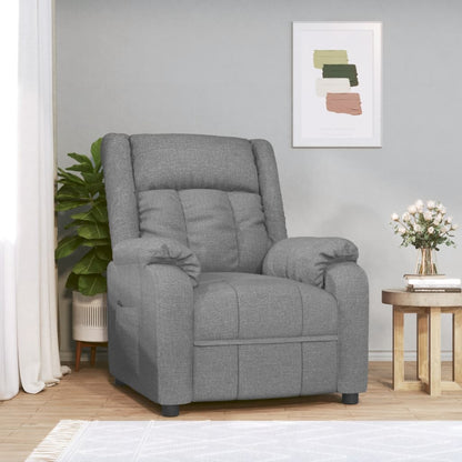 vidaXL Recliner Chair Light Grey Fabric
