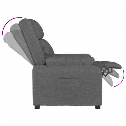 vidaXL Recliner Chair Dark Grey Fabric
