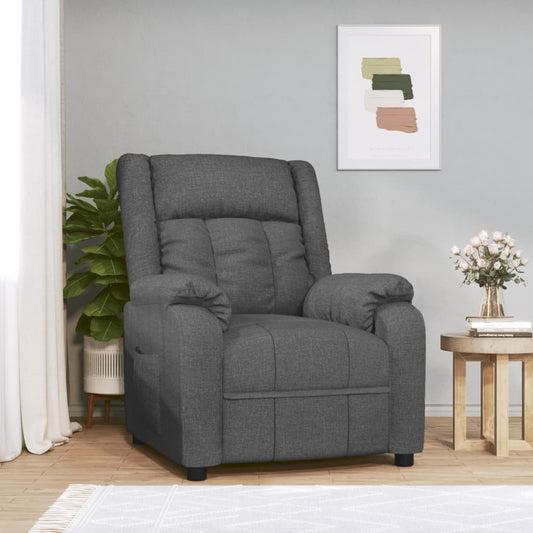 vidaXL Recliner Chair Dark Grey Fabric