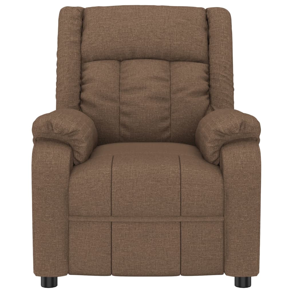 vidaXL Recliner Chair Brown Fabric
