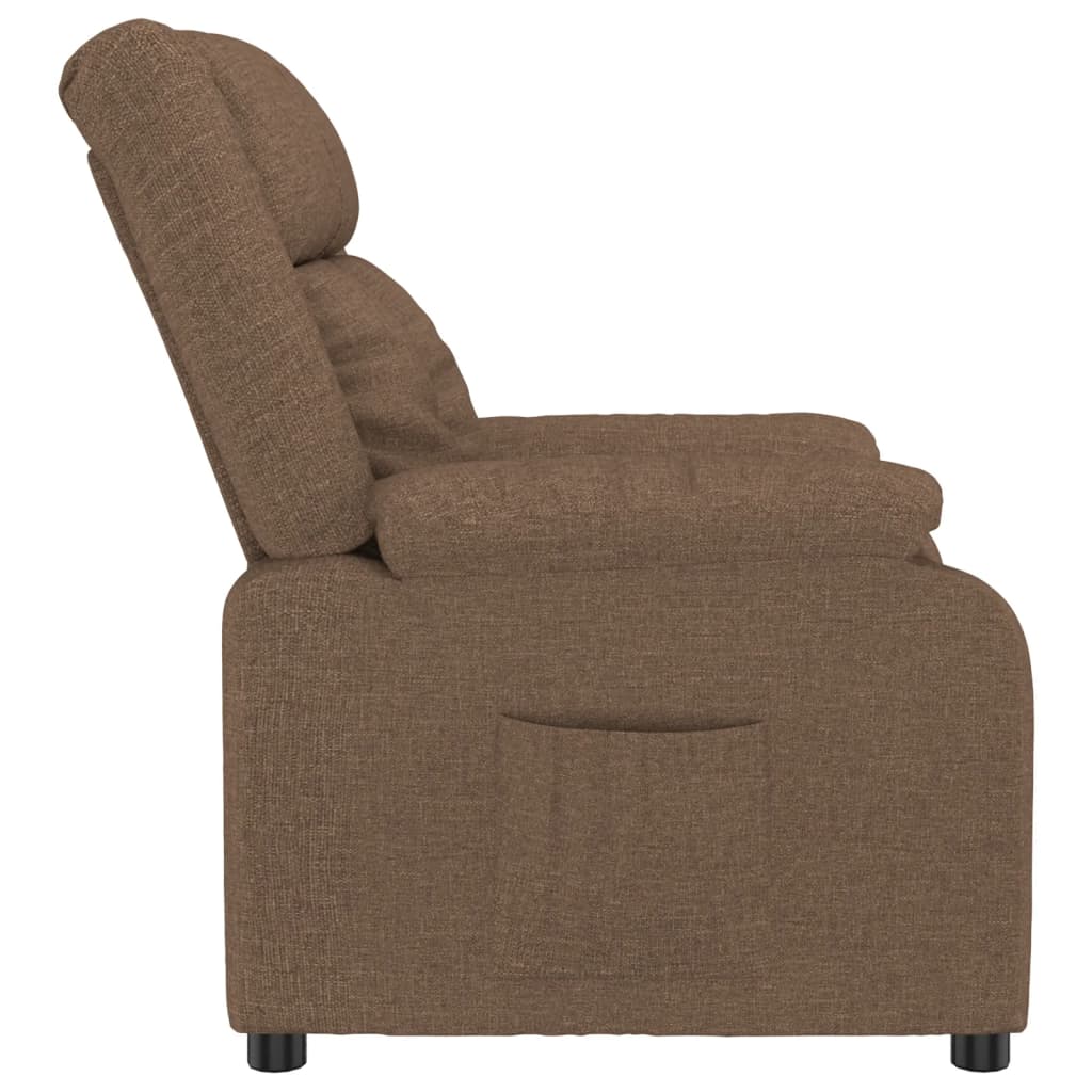 vidaXL Recliner Chair Brown Fabric