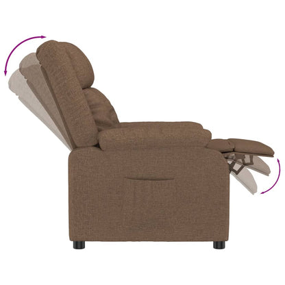 vidaXL Recliner Chair Brown Fabric