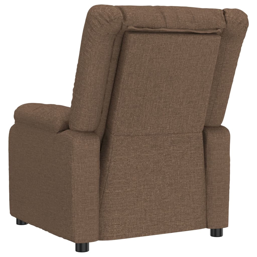 vidaXL Recliner Chair Brown Fabric