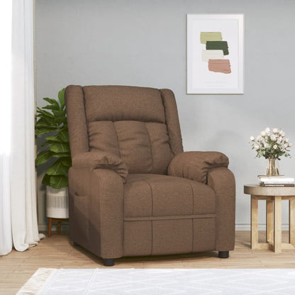 vidaXL Recliner Chair Brown Fabric