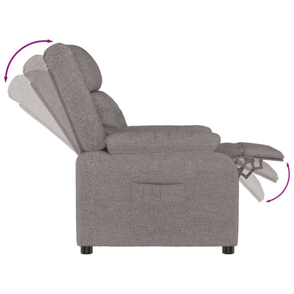 vidaXL Recliner Chair Taupe Fabric