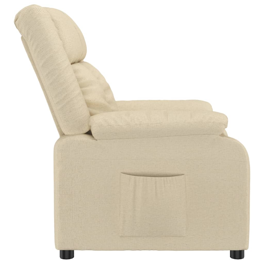 vidaXL Recliner Chair Cream Fabric