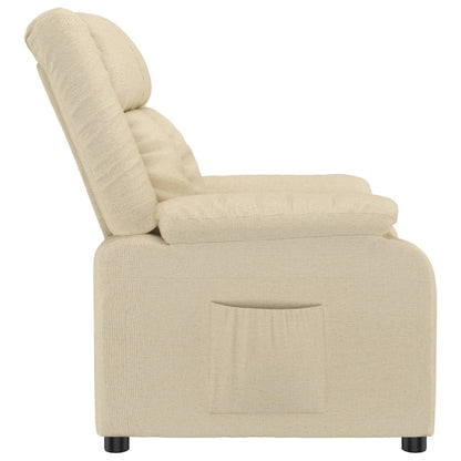 vidaXL Recliner Chair Cream Fabric