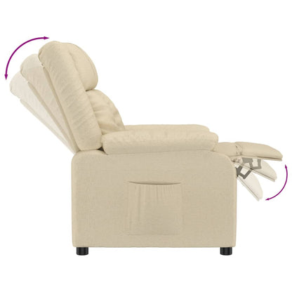 vidaXL Recliner Chair Cream Fabric